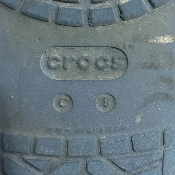 Toddler Navy, Orange Marbled Crocs C8 - Picture 6 of 6